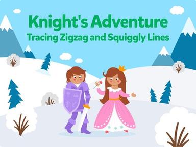 Knight's Adventure: Tracing Zigzag and Squiggly Lines