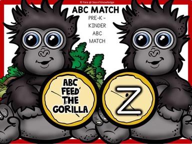 ABC Lowercase Match Feed The Gorillas