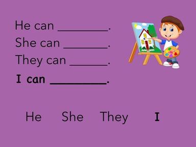 Pronouns : He, I, She, They Can #4