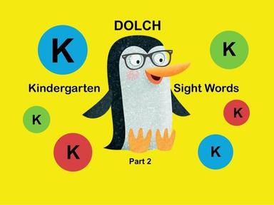 Kindergarten Sight Words 2