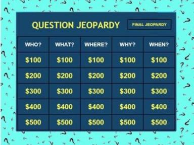 Question Jeopardy Game Online for Kids