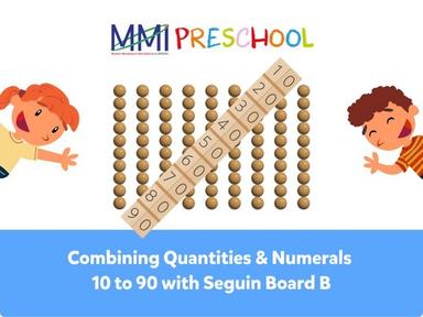 Lesson 17: Combining Quantities & Numerals 10 to 90 with Seguin Board B