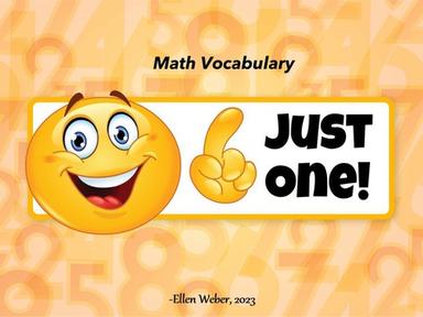 Math Vocabulary - Just One