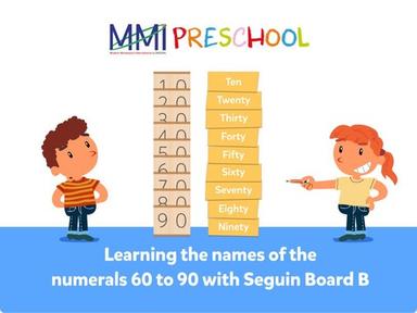 Lesson 16: Learning the Names of the Numerals 60 to 90 with Seguin Board B