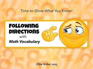 Math Vocabulary - Following Directions