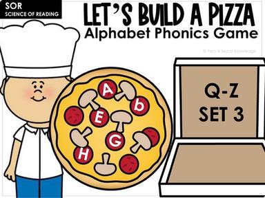 Alphabet Phonics Q-Z Build A Pizza Set 3