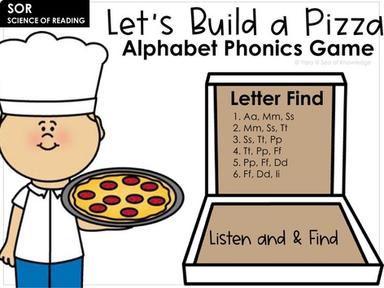 Alphabet Phonics Game Build A Pizza Letter Differentiation 