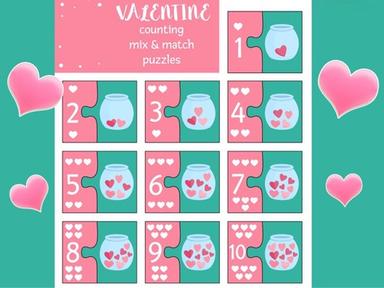 Valentine’s Day 1-10 Count&Match Puzzle