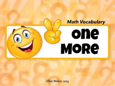 Math Vocabulary - One More