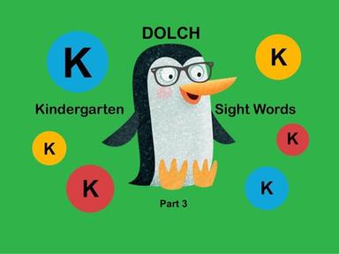 Kindergarten Sight Words 3