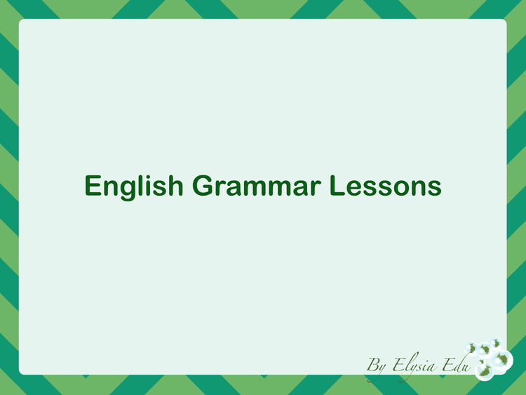 English Grammar Lessons 