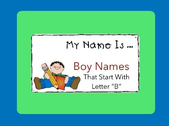 Boy Names - Name Activities (Letter B)